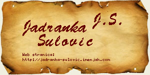 Jadranka Šulović vizit kartica